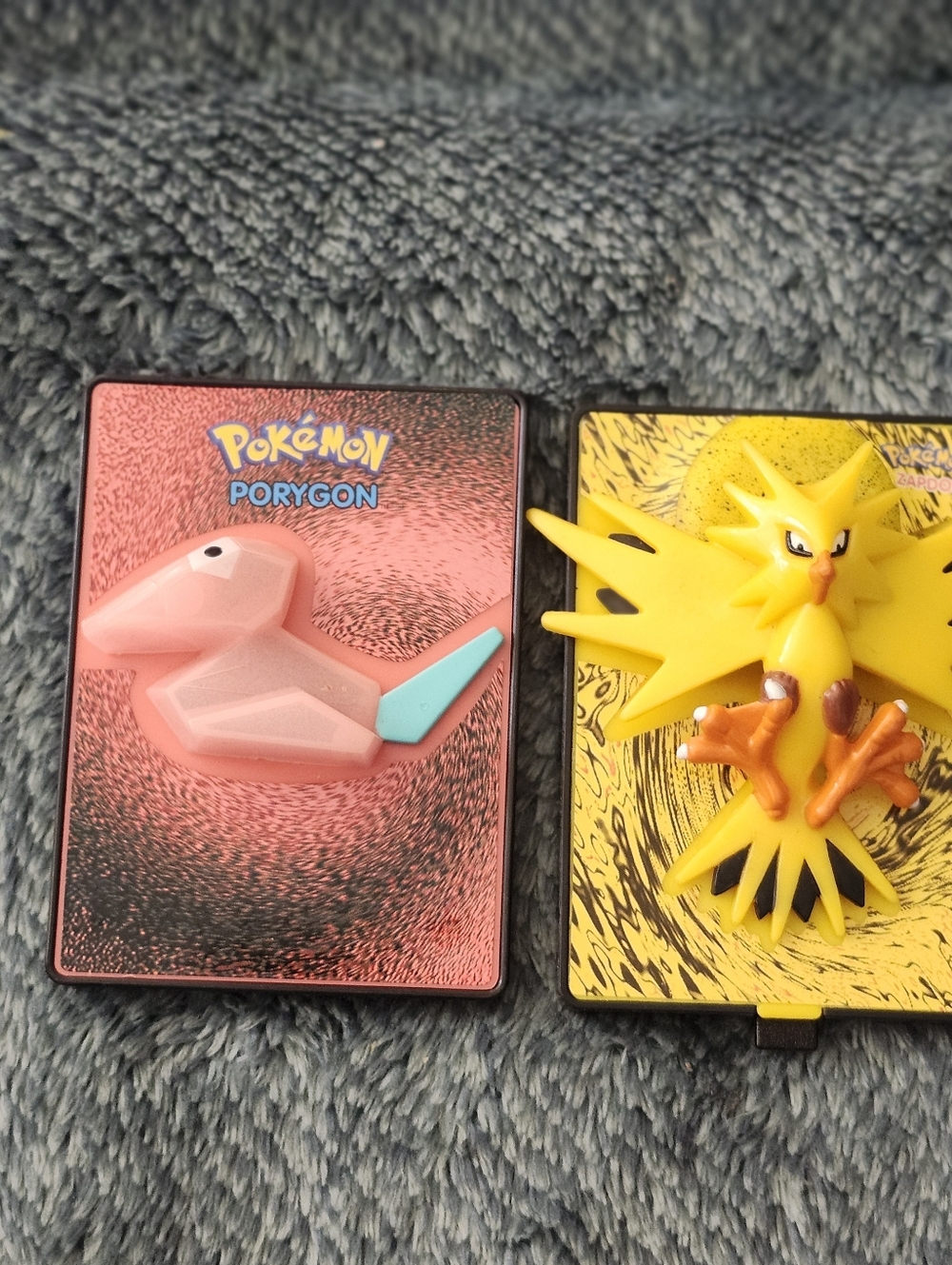 vintage Burger King Pokémon 2000 Power Cards featuring  Zapdos and Porygon